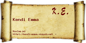 Kendi Emma névjegykártya