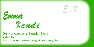 emma kendi business card